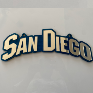 San Diego Silver and Blue Mirror