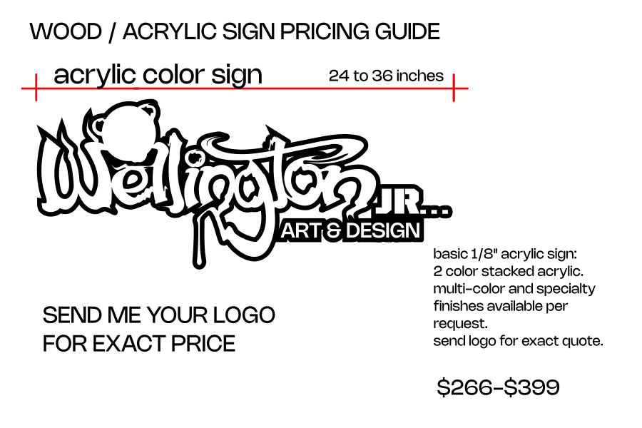 laser cut acrylic signs custom pricing guide